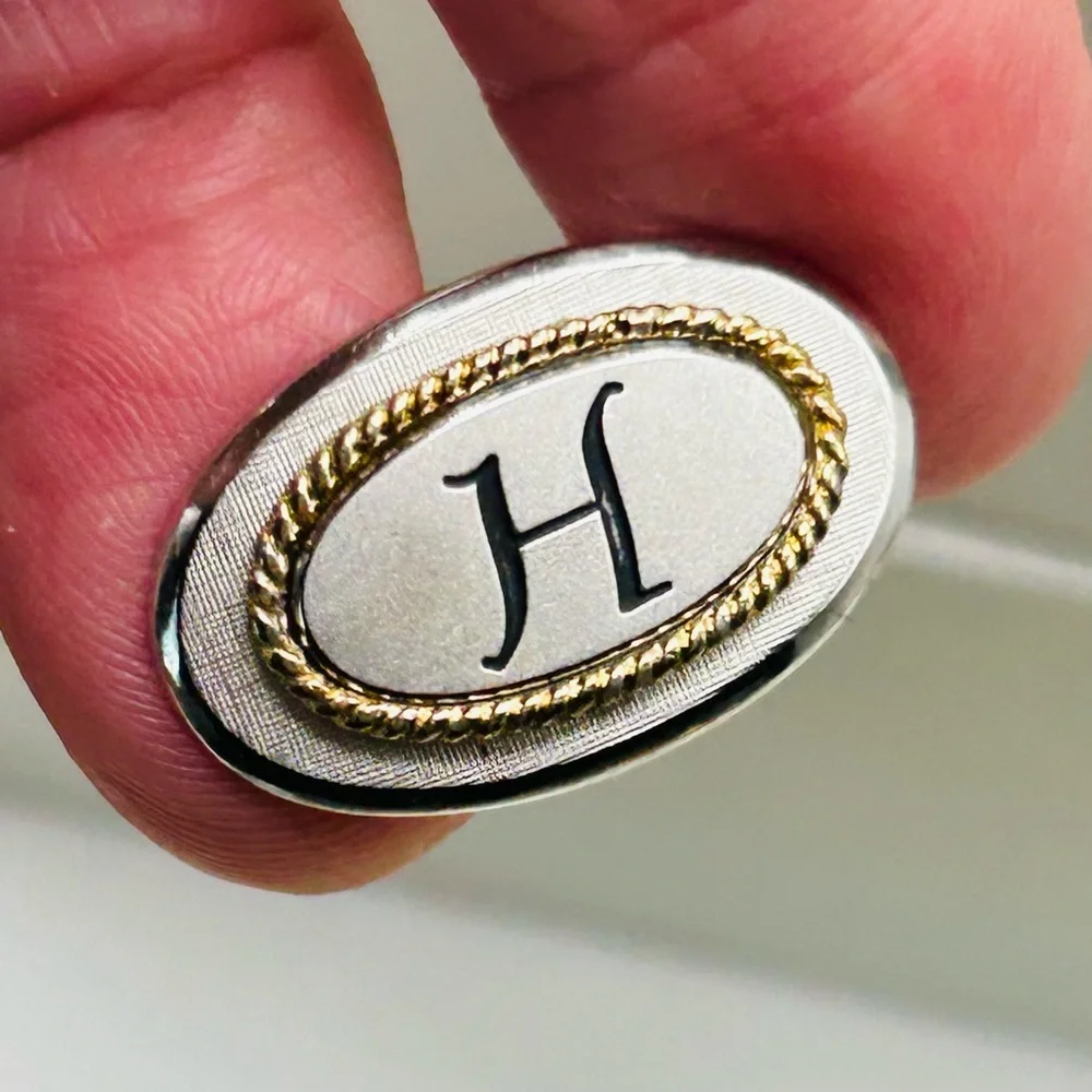 Vintage Swank Initial H Cuff Links